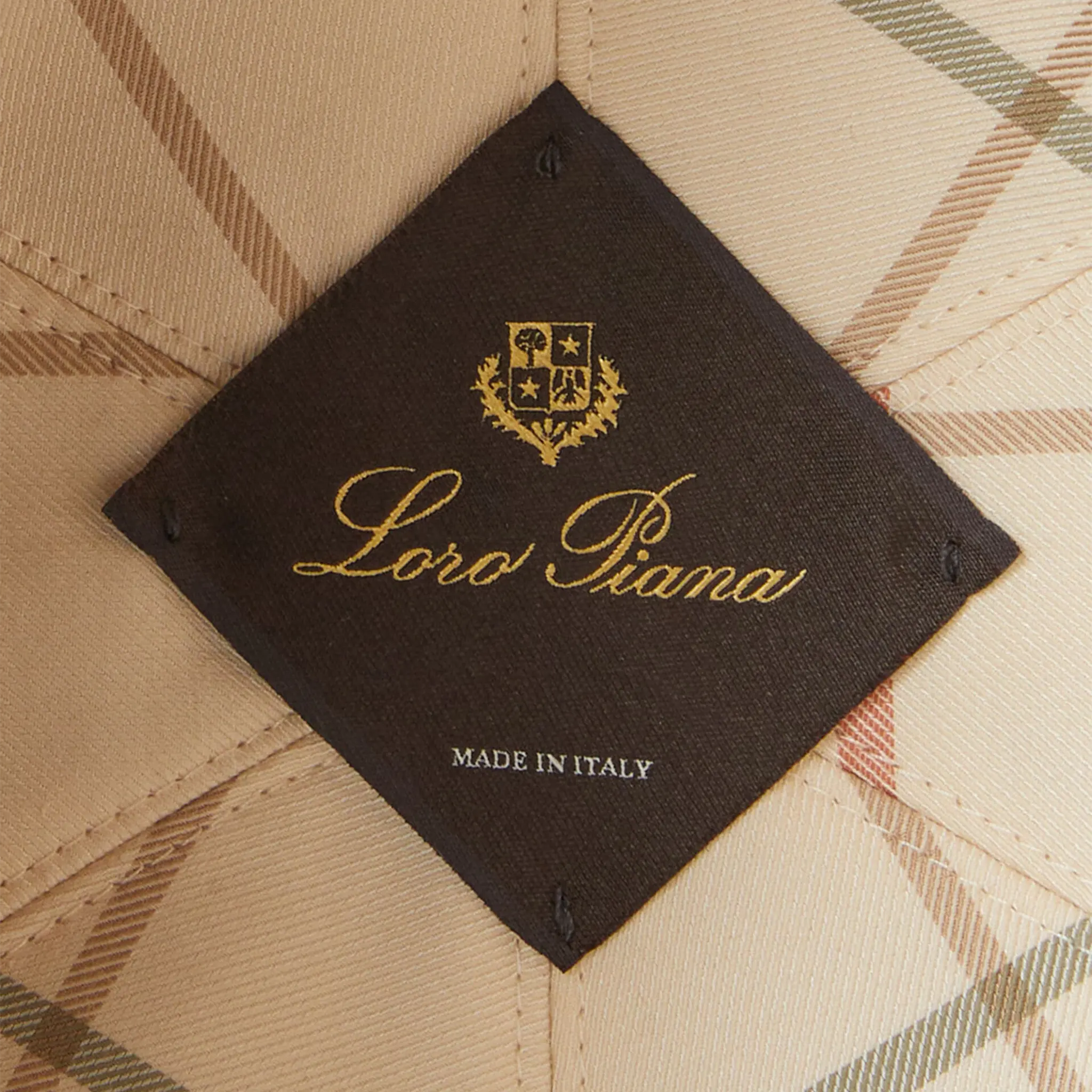 Detailed View of Loro Piana Microfibre Storm System Taiga Ivory Baseball Cap FAP9958_B4VX